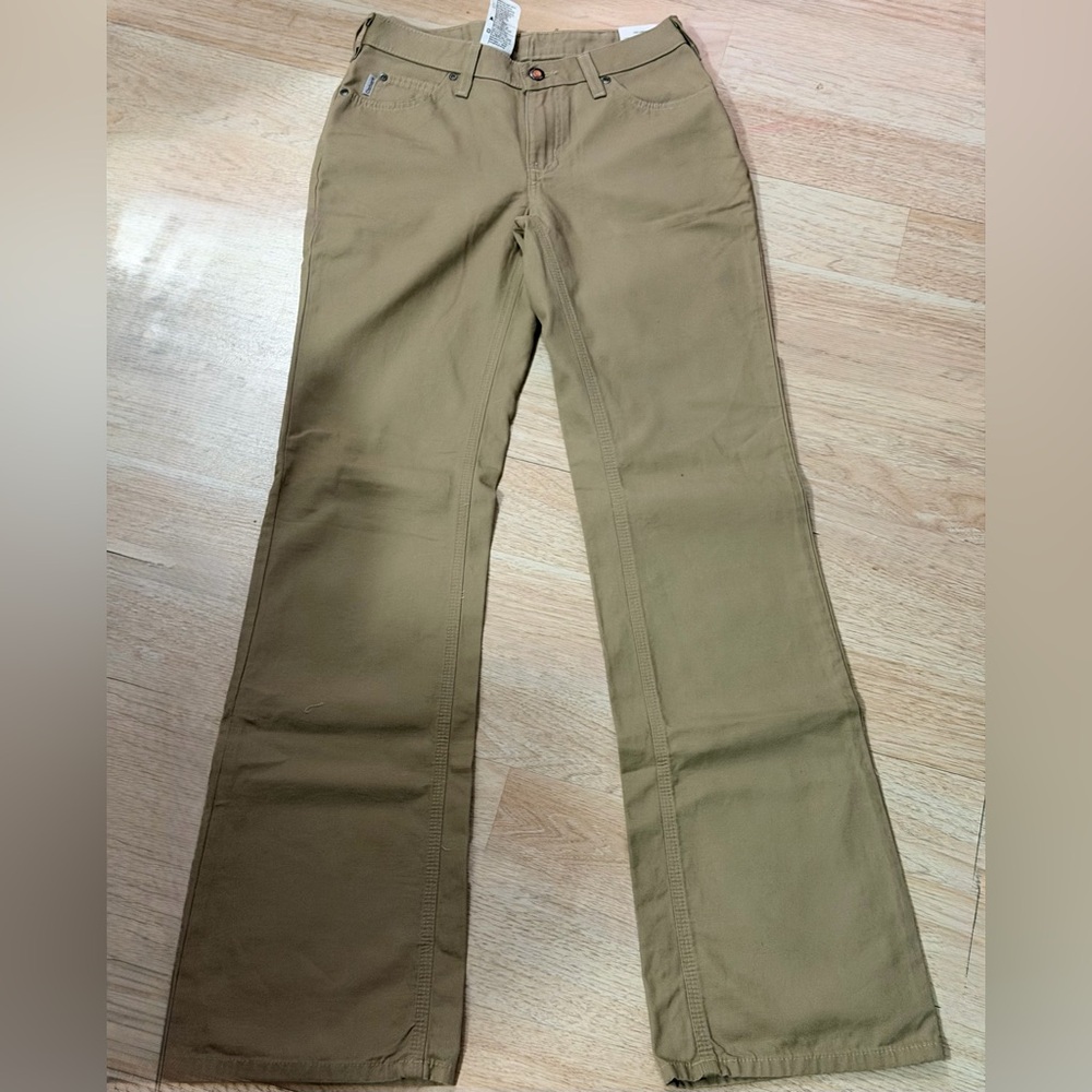 Carhartt Women’s Flared Work Jeans in Khaki